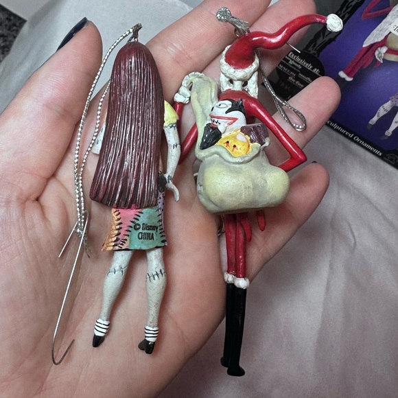 Nightmare Before Christmas Jack Skellington & Sally Ornament Set w Box - Picture 9 of 13